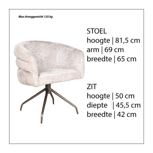moods collection eetkamerstoel imola mars (be great cream 11)