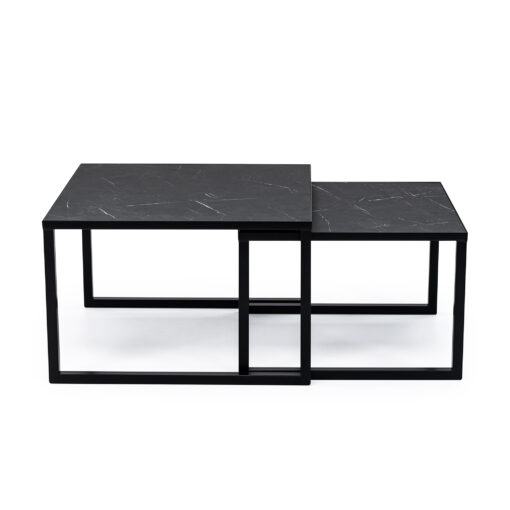 stalux salontafelset 'lisa' 65 en 50cm, kleur zwart / zwart marmer