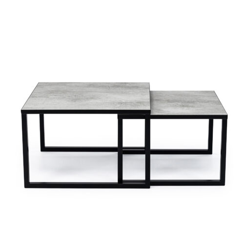 stalux salontafelset 'lisa' 65 en 50cm, kleur zwart / beton