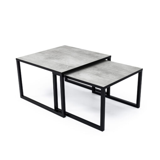 stalux salontafelset 'lisa' 65 en 50cm, kleur zwart / beton