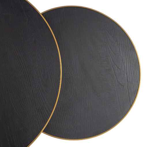 stalux salontafelset 'saar' rond 80 en 60cm, kleur goud / zwart eiken