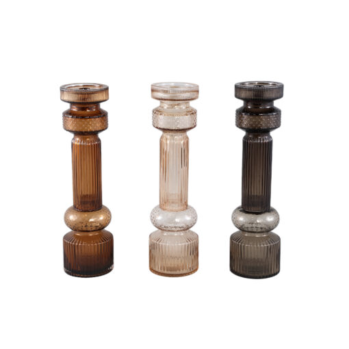 fadri bronze glass candle holder l (set of 2)