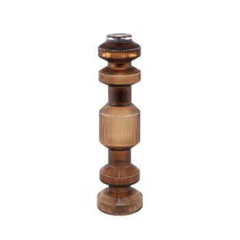 galinda brown ribbed glass candle holder bulby s