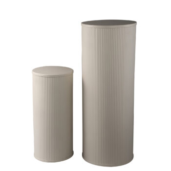 midda white steel ribbed pedestal set of 2