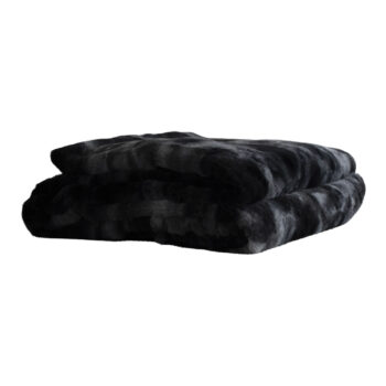 linde black faux fur bedspread in giftbox 220x240