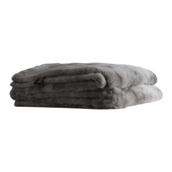 linde grey faux fur bedspread in giftbox 220 x 240