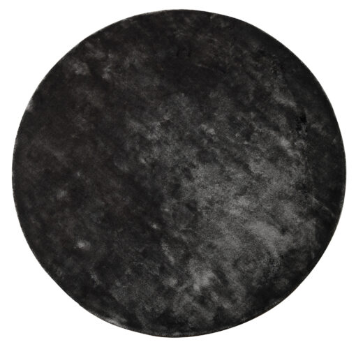 flavia black viscose handwoven carpet round