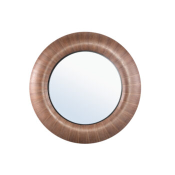 gezzy natural wooden veneer mirror thick frame rnd