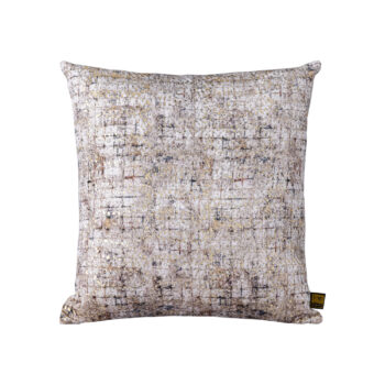curt cream velvet square cushion square print (set of 4)