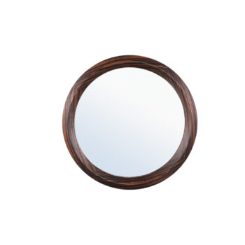 nibbi brown wooden veneer mirror twist round frame