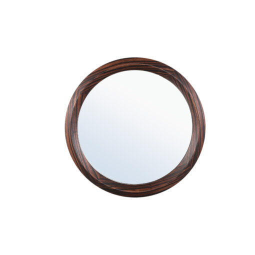 nibbi brown wooden veneer mirror twist round frame