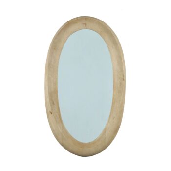 noam natural mango wood oval mirror