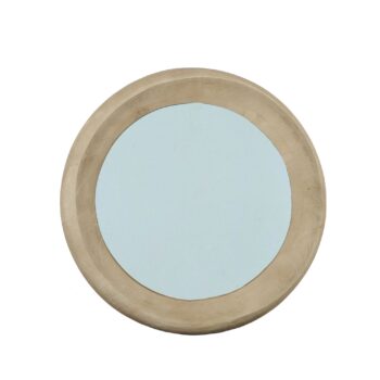 noam natural mango wood round mirror s
