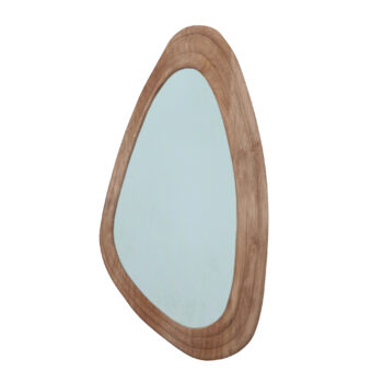 santin natural mango wood organic triangle mirror