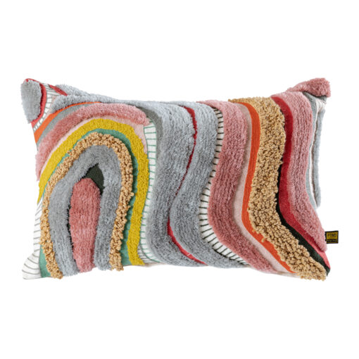 sephora pink rect embroidery cushion with lines (set of 2)