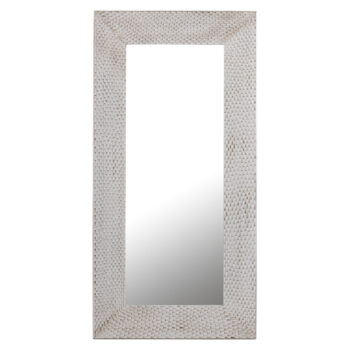 chinasa white rect mdf mirror gold finish low