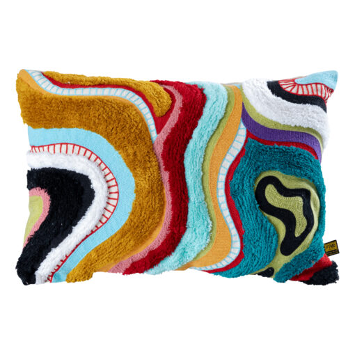 courtneay blue rectangle embroidery cushion lines (set of 2)