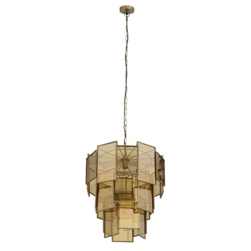 loucas brass lustre glass hanging lamp layers l