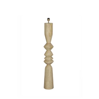 elaine natural mango wood round floor lamp base