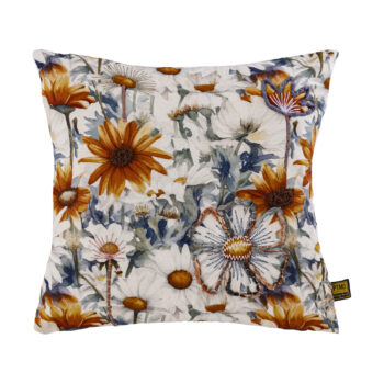helenor natural square cotton cushion flowers (set of 4)