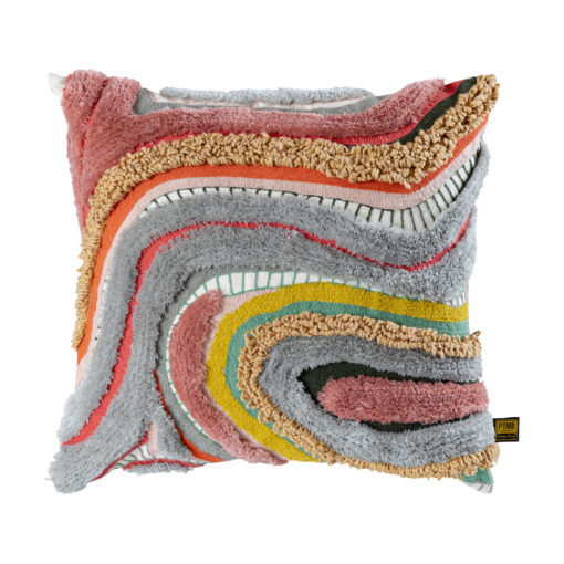 sephora pink square embroidery cushion with lines (set of 2)