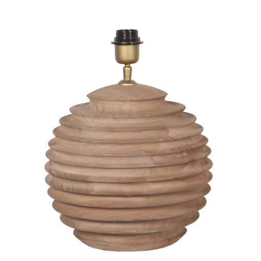 roven natural mango wood ribbed table lamp base