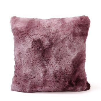 linde burgundy faux fur cushion square s (set of 4)