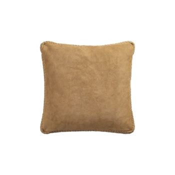 suky camel suede leather cushion square s (set of 2)