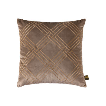cerine brown velvet cushion embroidery square s (set of 2)