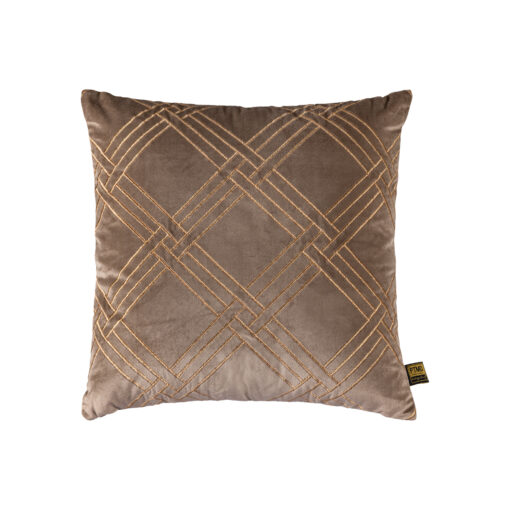 cerine brown velvet cushion embroidery square s (set of 2)