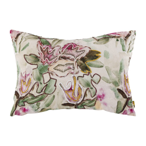 ayumi pink rectangle cotton cushion abstract (set of 4)