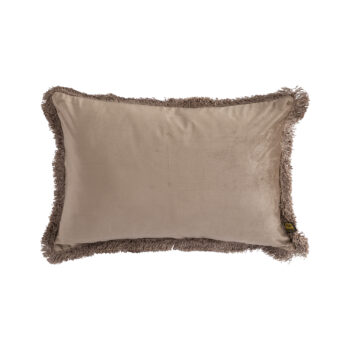 nous taupe velvet cushion with fringes rectangle (set of 2)