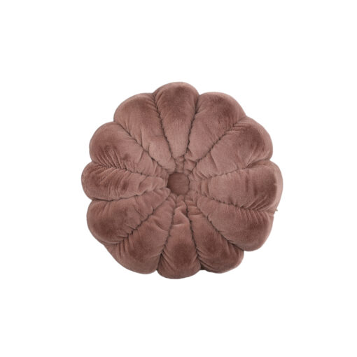 lilymay brown polyester flower cushion round (set of 4)