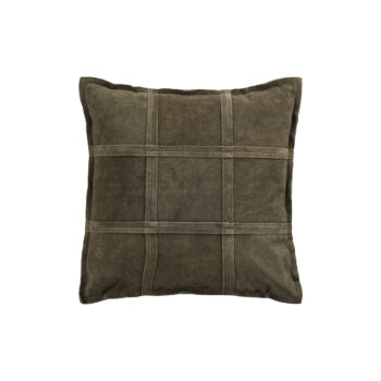 cobie green suede leather cushion square s (set of 2)