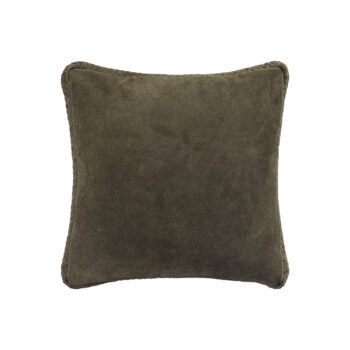 suky green suede leather cushion square s (set of 2)