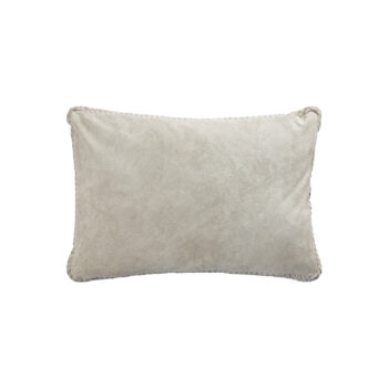 suky taupe suede leather cushion rectangle (set of 2)