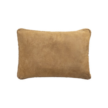 suky camel suede leather cushion rectangle (set of 2)