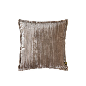 senny taupe velvet cushion ruffle rim square l (set of 2)