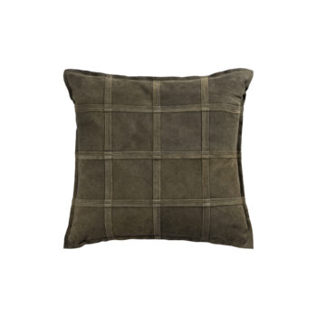 cobie green suede leather cushion square l (set of 2)