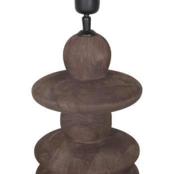 callain brown mango wood table lamp base round