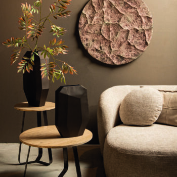 micka black travertine coffeetable round small