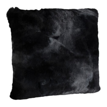 linde black faux fur cushion square s (set of 4)