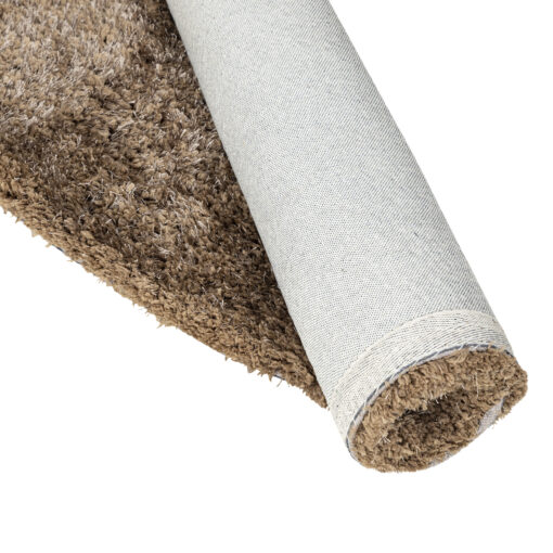 jups brown fabric handwoven carpet round m