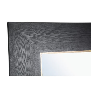 tiess black wooden veneer mirror rect gold rim s