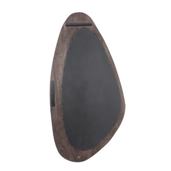 santin brown mango wood organic triangle mirror