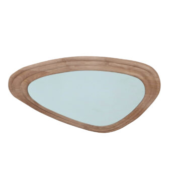 santin natural mango wood organic triangle mirror