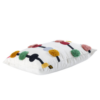 prinay pink rect embroidery cushion with dots (set of 2)