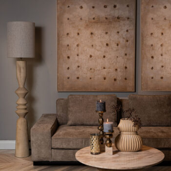 elaine natural mango wood round floor lamp base