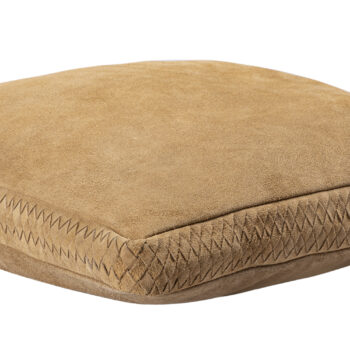 suky camel suede leather cushion square s (set of 2)