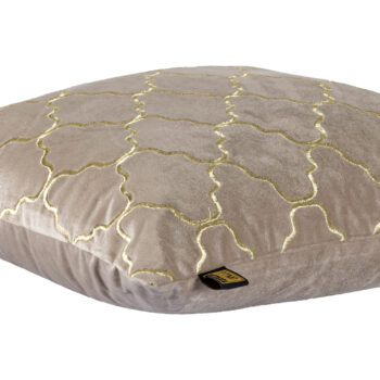 lizze beige velvet cushion embroidery square s (set of 2)
